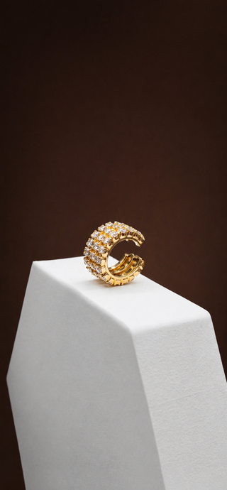 Cuff Tris - gold (Orecchino in Acciaio Inossidabile)
