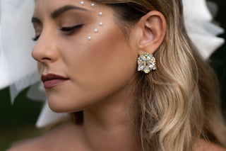 Perline d'Amore (Orecchini Bride in Acciaio Inossidabile- Base Gold)