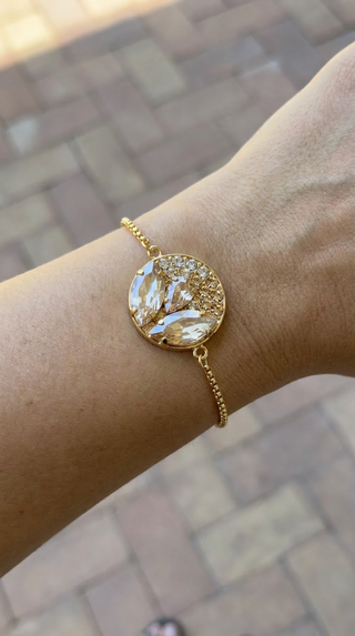 Bracciale con Corda - Regolabile - Oro & Cristal