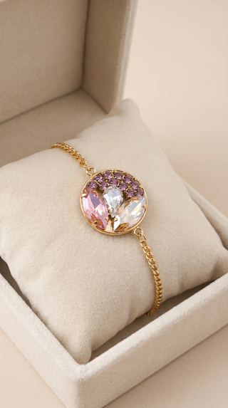 Bracciale con Corda - Regolabile - Rosa e Oro