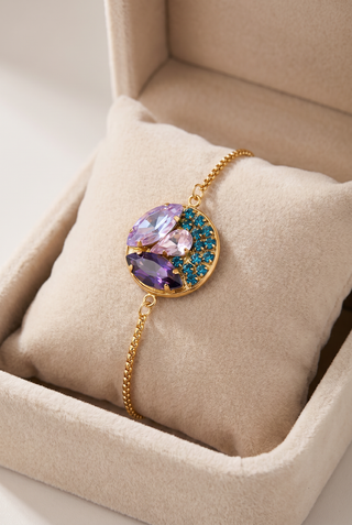 Bracciale con Corda - Regolabile - Viola Rosa e Ottanio