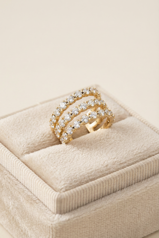 Cuff Tris - gold (Orecchino in Acciaio Inossidabile)